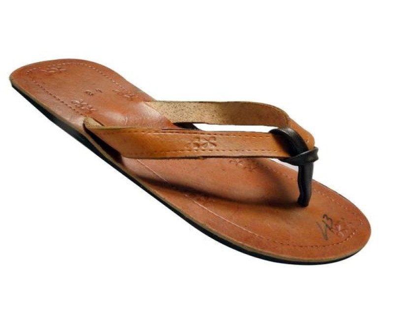 floral designed men's sandal - brown