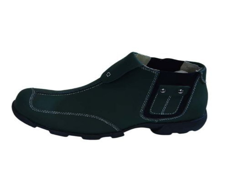Men's Designer Boots - Green,Black