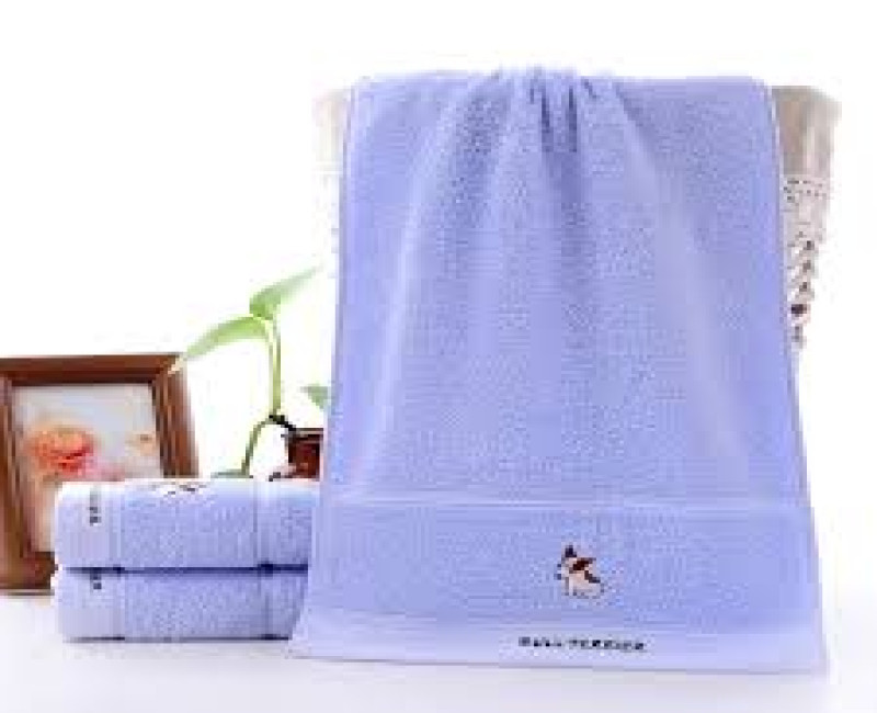 2pcs 50x25cm Baby Towels Cotton Bath Towel - 1PC Blue