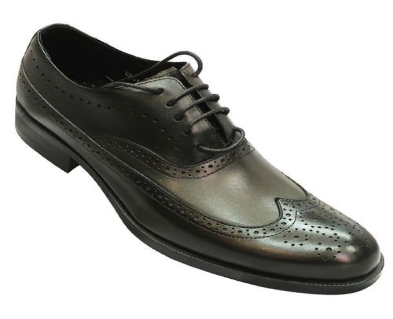 MORETTI Men's Faux Leather Formal Shoes - Black.