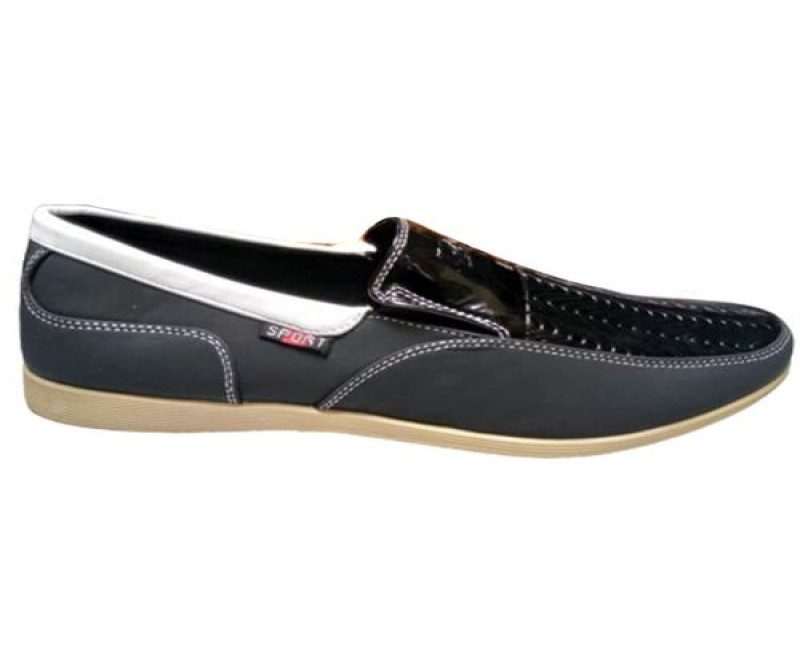 casual men's moccasins - black, brown