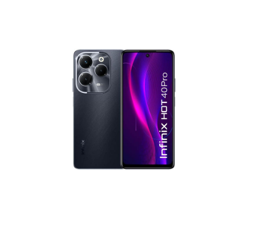 Infinix Hot 40 Pro (X6837) | 6.78" AMOLED Display | 8GB RAM + 256GB ROM | MediaTek Helio G96 Chip | 64MP AI Camera | 4500mAh Battery | 4G – Black