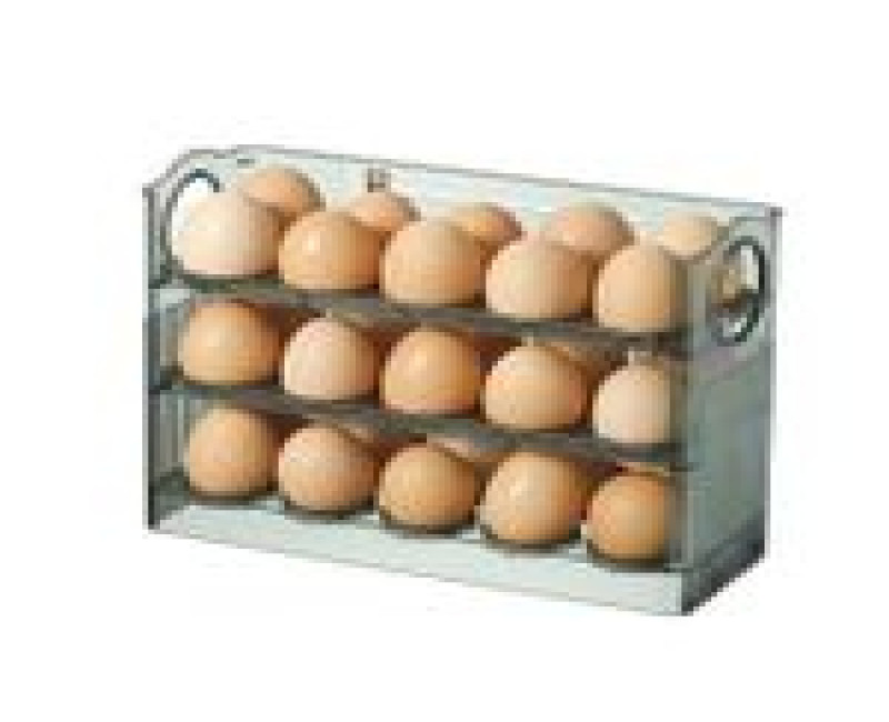 3 Layer Egg Holder For Fridge Storage Container Tray Container 30 Eggs, Space Saver- Green