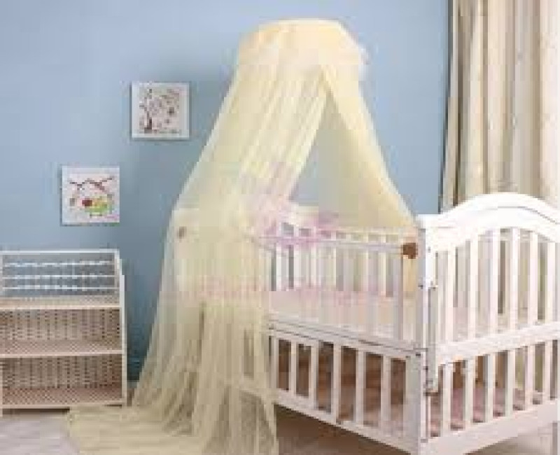 Baby Cot Mosquito Net With Stand - Cream