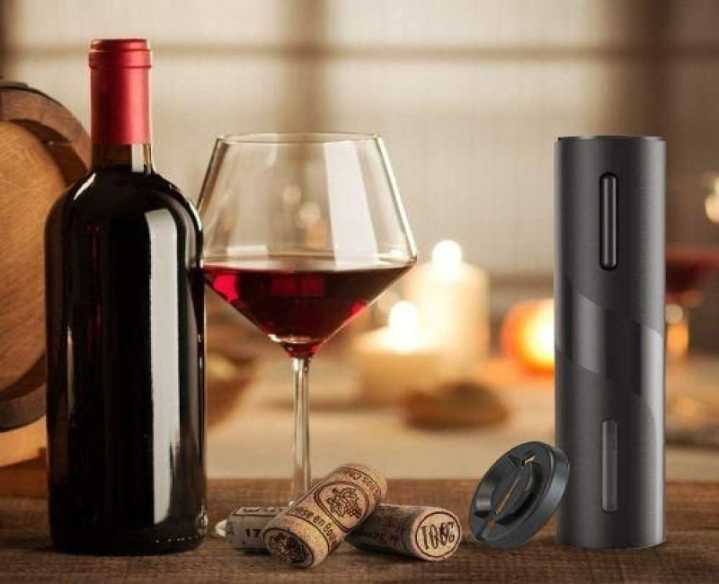 Electric, Battery Operated Wine Bottle Openers With Foil Cutter, One-click Button Reusable Automatic Wine Corkscrew Remover Gift Set- Black.