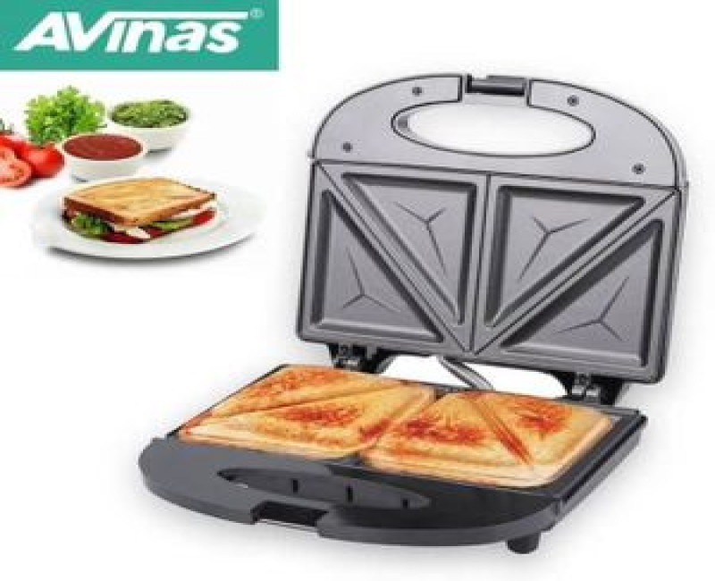 2 Slice Sandwich maker Non Stick Surface Bread Toaster Baker Avinas
