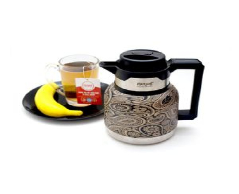 1Litre Stainless Steel Double Wall Vacuum Flask Jug With Plastic Handle- Multicolor Regal