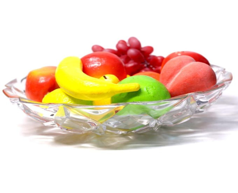 Acrylic Fruit Bowl Transparent Fruit Dish, Modern Simple Snack Tray Candy Tray for Home Living Room Office Decorative Plate- Clear