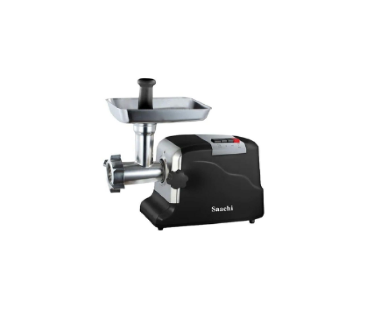Meat Grinder With 3 Metal Cutting Plates For Sausages Kibbeh Or A Simple Food Pusher- Black Saachi