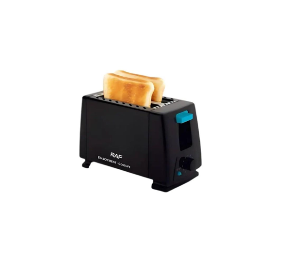 Bread Toaster 2-Piece Breakfast Toasted Sandwich Toast Small Bread Machine Heating Mini- Black RAF