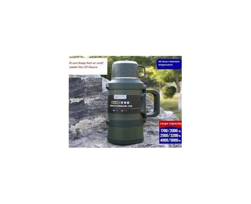 2 Liters Tea Water Separation Travel Vacuum Flask Outdoor Portable Thermos Bottle Hiking Tea Cup Car Water Pot -Multicolor