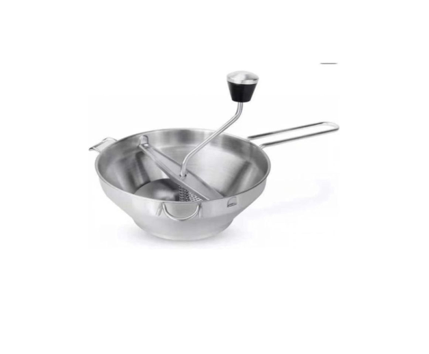 Potato Masher Food Mill For Straining Grating Fruits Vegetables, Silver