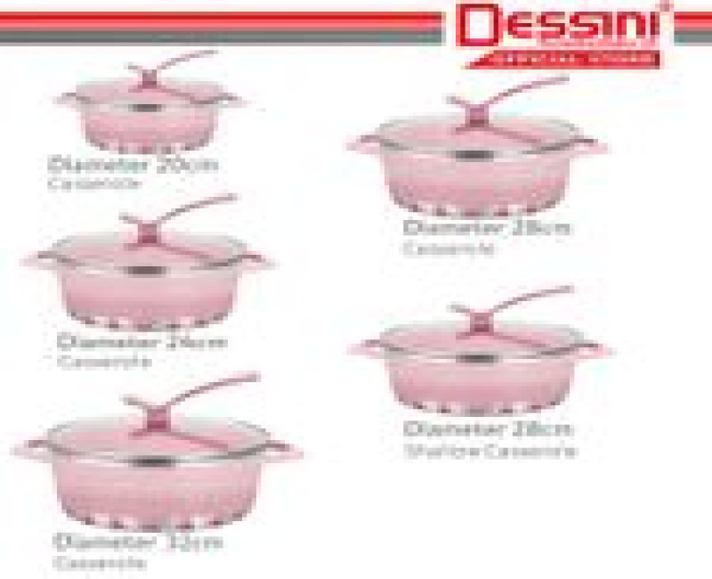 10 Pieces Of Granite Aluminium Non Stick Casserole Pot Bowl Deep Fry Pan Cookware Tool Saucepans Dessini