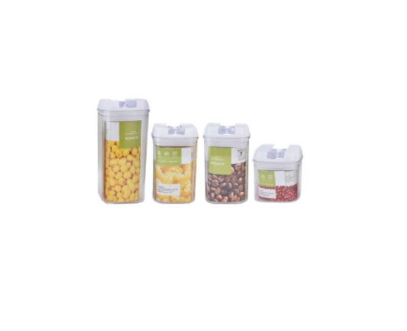 Food Storage Containers 4Pcs Set Storage Jars BPA Free Flour Container Multi Purpose Multifunctional for Refrigerator for Kitchen for Closet- White