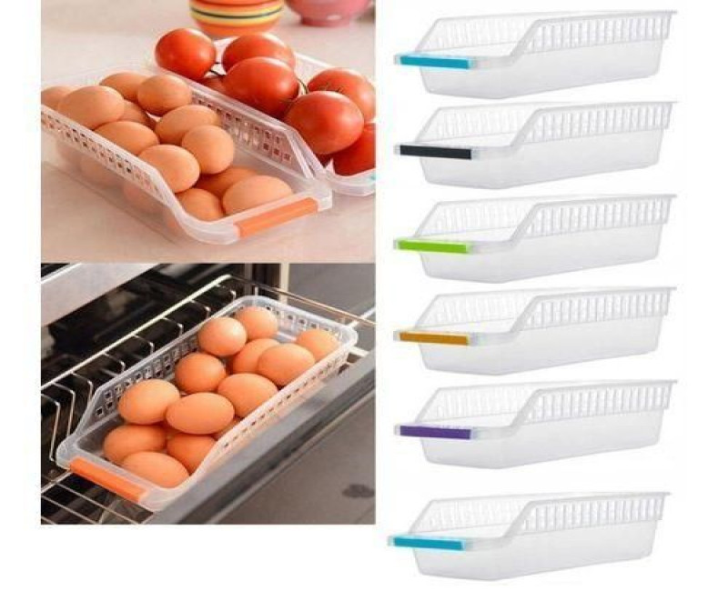 4 Pack Refrigerator Storage Organiser Box, Drawers, Pantry Container, Clear