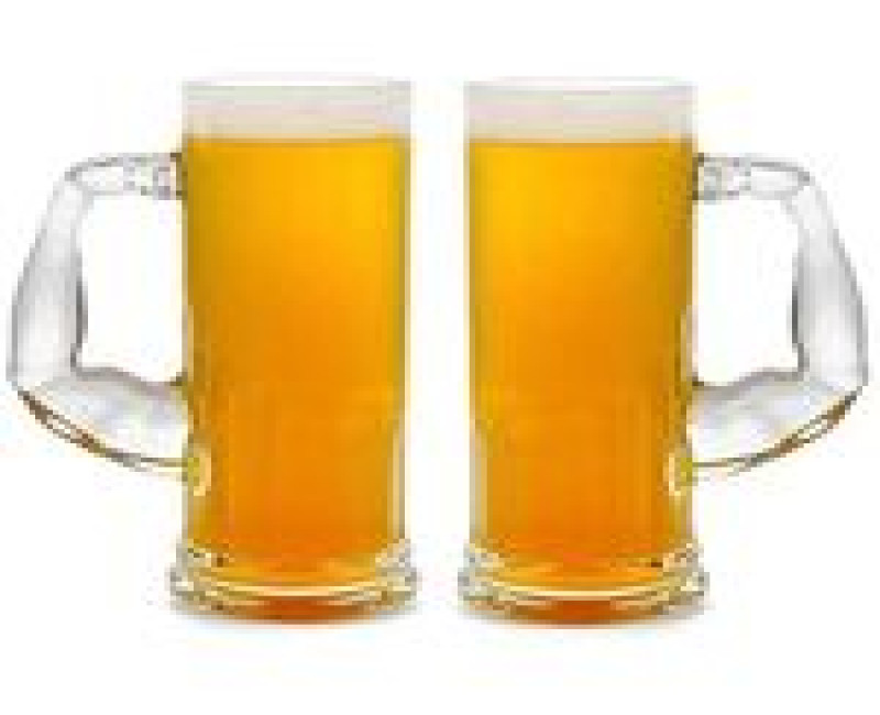 Large Glass Muscle Beer Mug Solid Heavy Base Clear Drinking Glass Beer Tumbler Juice Milk Cup Coffee Shake Glasses( 600 ml ) (Set of 2)