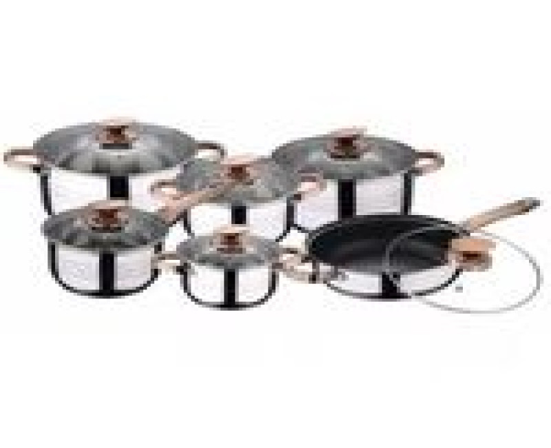 12 Pieces Flash Heavy Stainless Steel Saucepans/Cookware Pots, Silver. Kaisa Villa