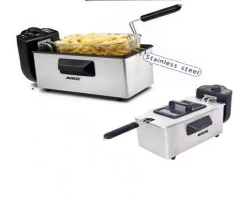 3.8 Litre Oil Chips Chicken Deep Fryer With Removable Bowl & Thermostat - Sliver