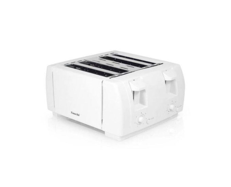 4 Slice Stainless Steel Bread Toaster - White. Saachi