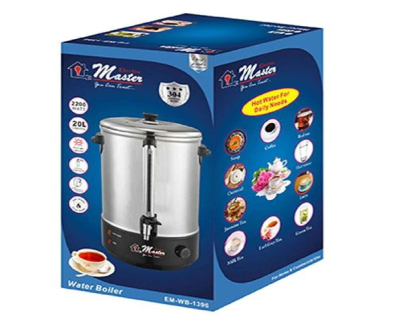 40L 2800W Water Boiler – Stainless Steel Silver – Perfect for Home & Office Use- Silver Electro Master