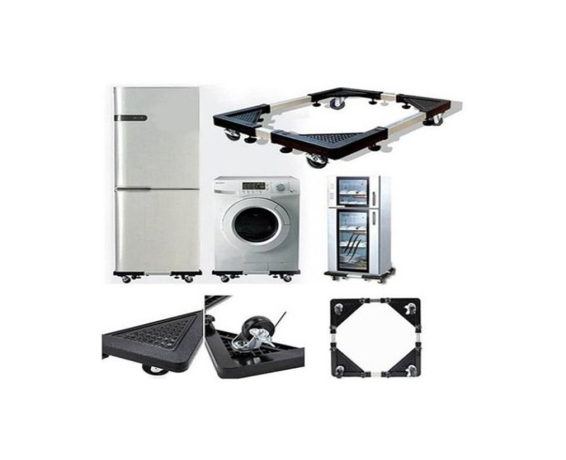 Adjustable Special Base For Washing Machine and Fridge Stand Trolley, 54*54 cm- Silver