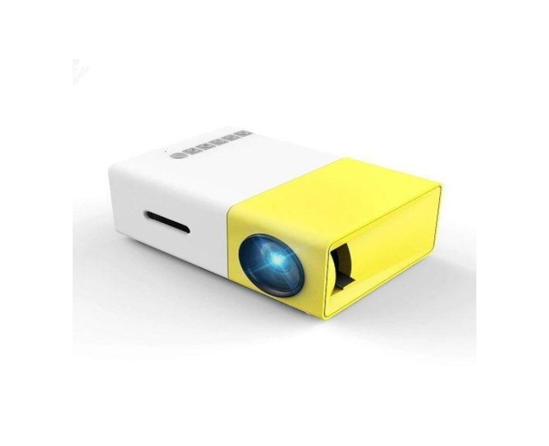 Mini Portable Smartphone Pocket Projector HDMI-Compatible AV USB HD 1080p Video Media Player For Home Theater PC Laptop, Yellow.