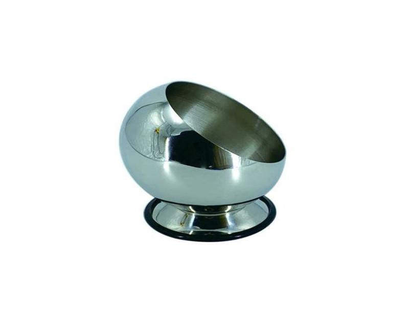 Stainless Steel Sloping Bowl With Base Bar Wine And Beer Ice Bucket- Silver.