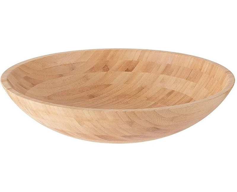 28Cm Bamboo Fruit Salad Serving Bowl Dish-Brown. Bamboo