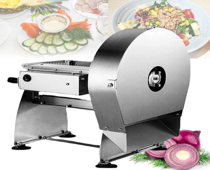 Electric Food Slicer, 10In Manual Vegetable Fruit Slicer, 0-0.4 In Adjustable Thickness Fruit Slicer Machine with Removable Stainless Steel Blade, Non-Slip Feet Commercial Food Slicer, Silver