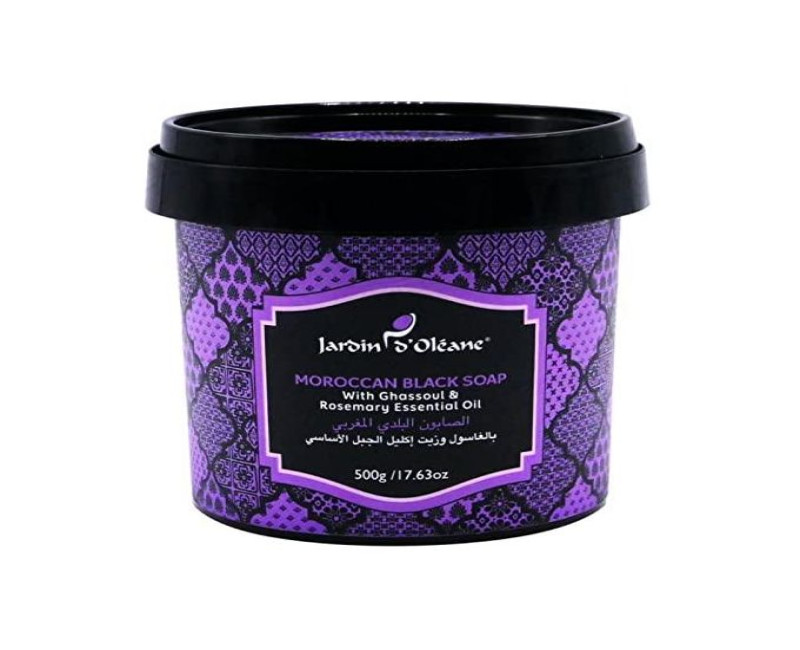 Jardin D Oleane Moroccan Black Soap With Gassual & Essential Oil Of RoseMary 500g