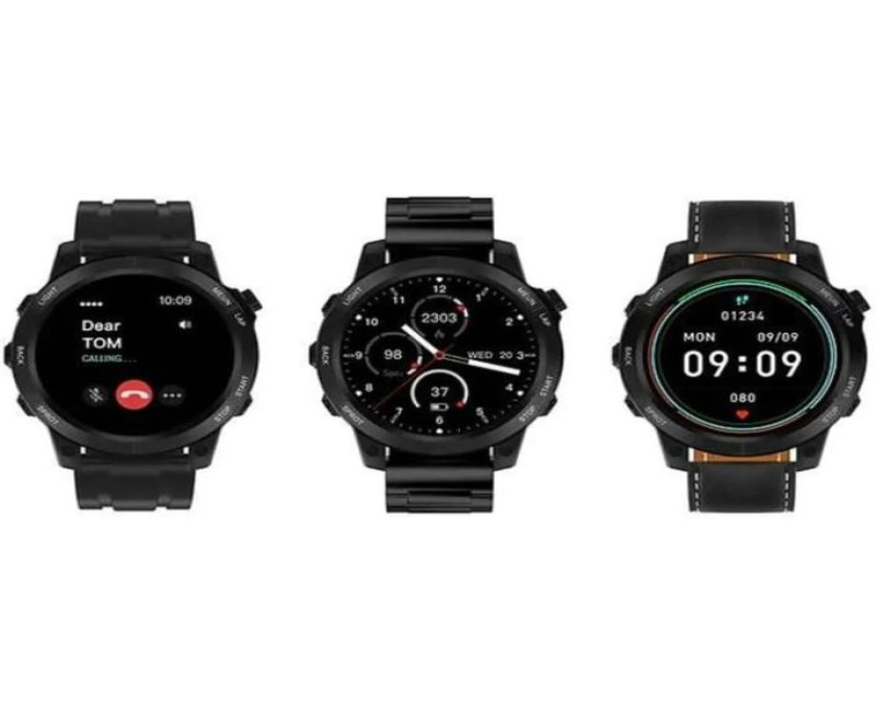 1 Piece Of RW- 46 Men Smart Watch With 3 Pairs Straps HD IPS AMOLED Display Waterproof Smartwatch App Control Heart Rate GPS And Fitness Smart Watch With Wireless Charger And Torch Light -Multicolor Haino teko