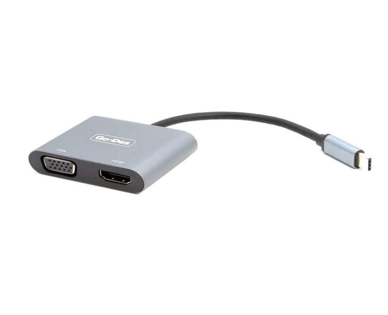 USB-C to HDTV+VGA Converter GD-8280 -Silver Go-Des