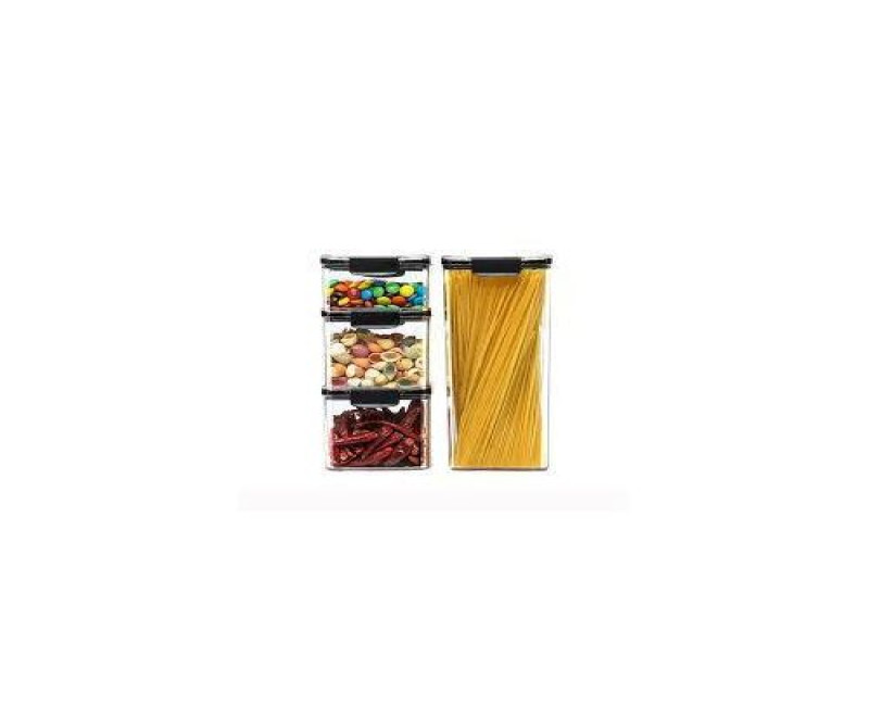 6 Piece Tight Stackable Cereal Storage Containers Airtight Plastic Food Boxes With Easy Pouring Lid, Large Kitchen Jar Organizer Tins, Kitchen Bins For Counter- Multicolor