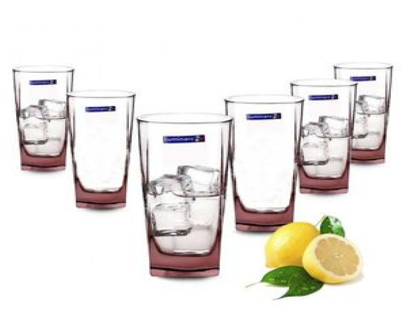Square Luminarc Juice Colored Glass- 6 pieces Luminarc