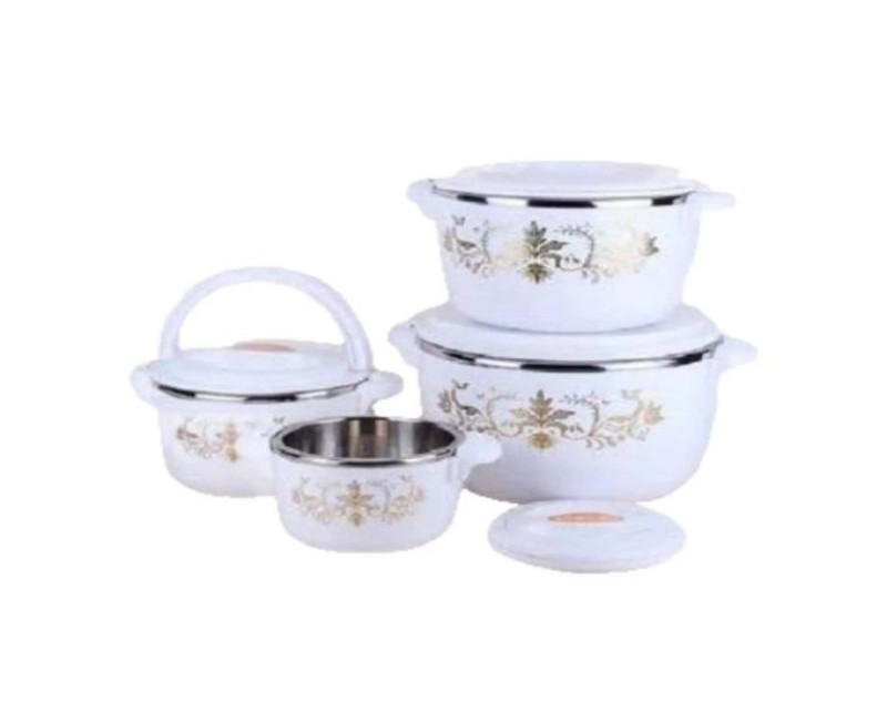 4 Pcs Flowered Insulated Hot Pot Dishes Food Warmer Casseroles -Multi-colour.