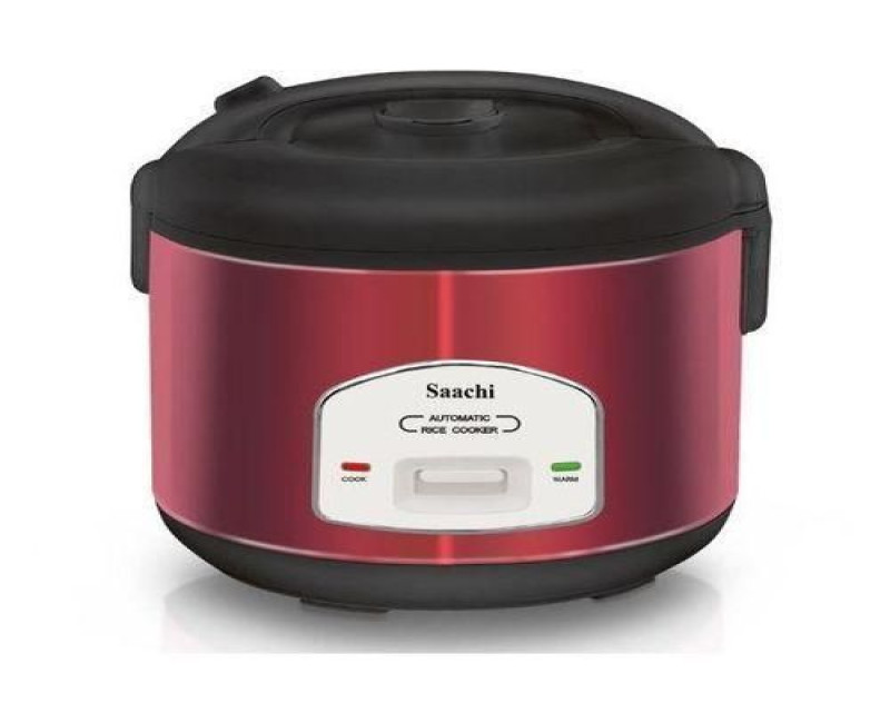 1.8 litres Electric Rice Cooker With Steamer Saucepan- Red. Saachi