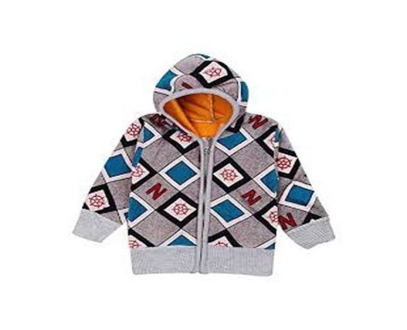 Baby Sweater With Hood Multi Designs - Multicolor