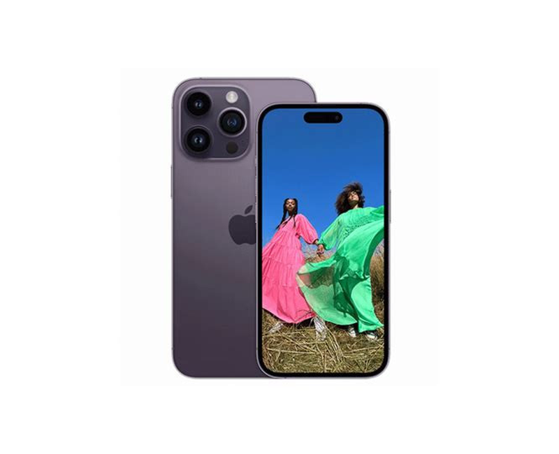 Apple iPhone 14 Pro (Dual SIM), 256GB ROM, 6GB RAM, 6.1" Super Retina XDR Display, 5G, 48MP Triple Rear Camera + 12MP Front Camera, Face ID – Deep Purple / Space Black, 3200mAh Battery