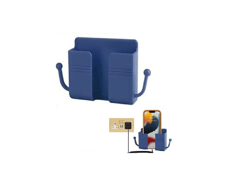 Wall Mounted Storage Phone Holder, Organizer -Blue
