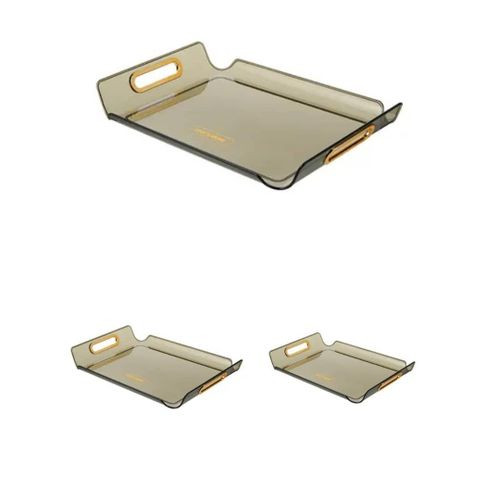 3 Pieces Multipurpose Acrylic Trays For Serving Food And Drinks -Multicolours1