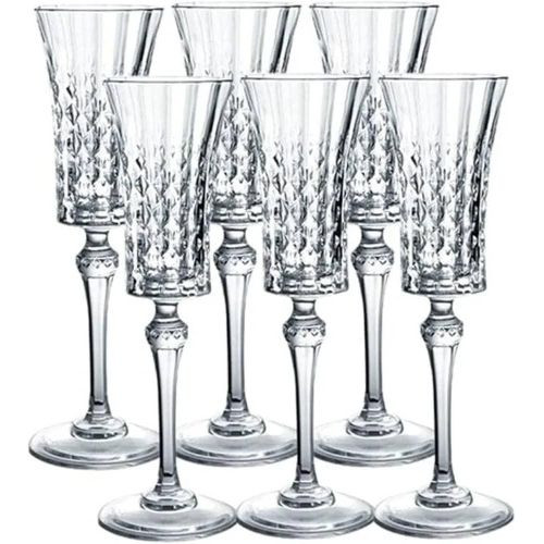 6 Pieces Set Of Household wine glasses Coffee Cup Champagne Glass Gift Crystal Goblet Family French Style Champagne Cups Sweet Wedding Wine Glass - Clear
