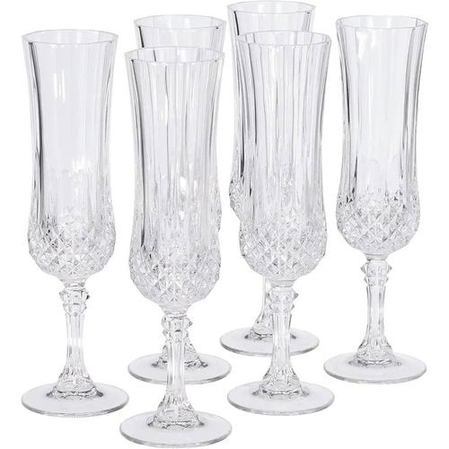 6 PCS Crystal Champagne Glasses Set Sparkling Wine Glasses Unique Modern Elegant Sparking Wine Glasses Gift for Birthday,Wedding, Anniversary Ideal for Wine Tasting,Daily Use (180ML)