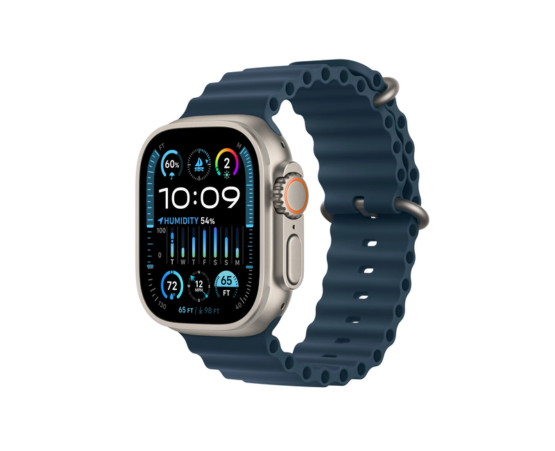 Apple Watch Ultra 2 49 mm Titanium, 64 GB ROM, S9 SiP Chip, Always‑On Retina OLED-Blue Ocean Band