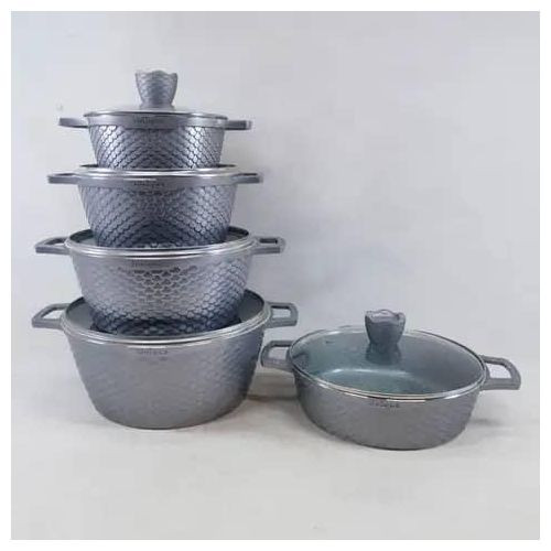 10 Pieces Cookware Set Non Stick With Very Heavy Strong Bottom-Multicolours