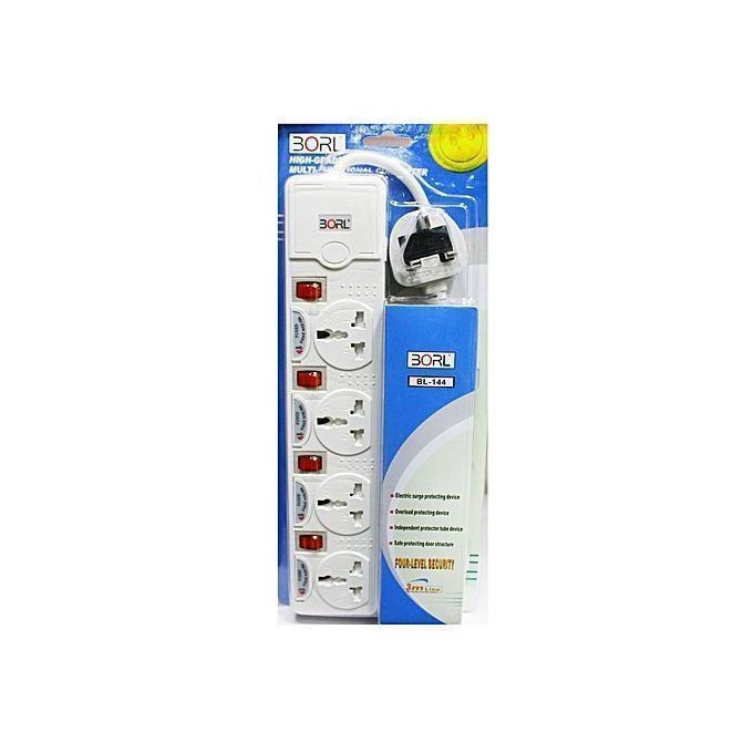 Borl 4 Ways Duty Extension Socket- White