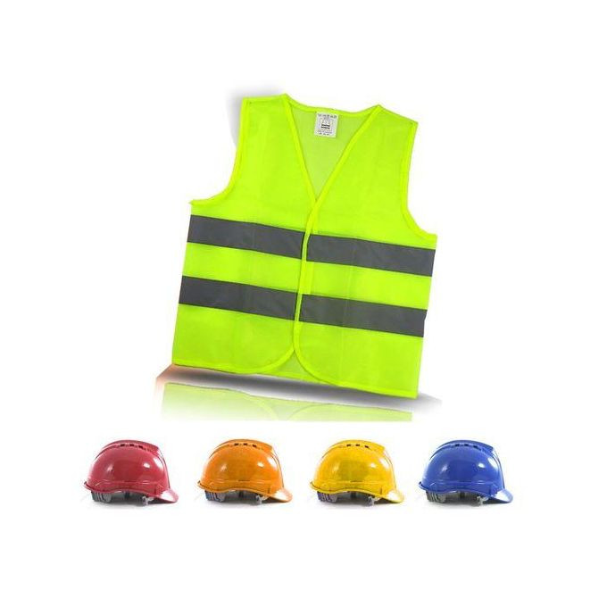 Generic Reflector Vest + 1Helmet - Orange, Helmet