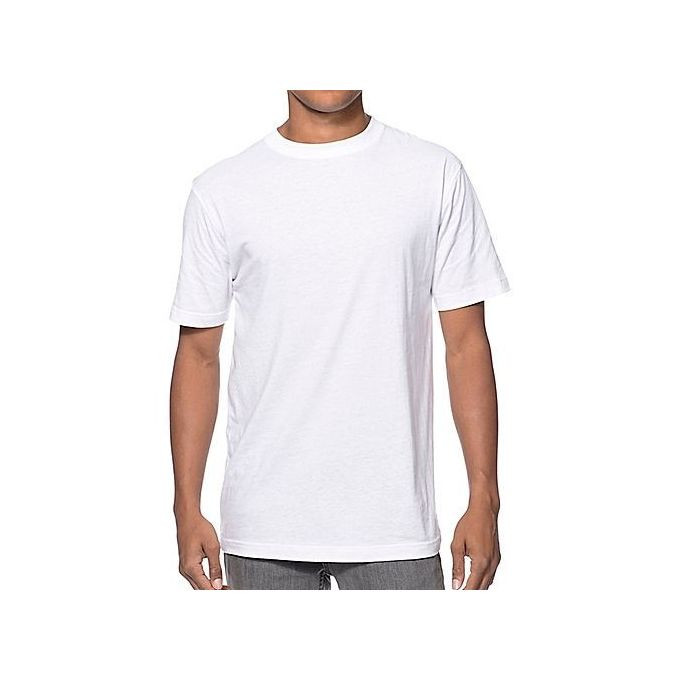 Men's Round Neck Cotton T-shirt - White