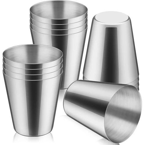 Stainless Steel Shot Glasses Cups, 1 Ounce Unbreakable Metal Shot Glasses Silver Reusable Drinking Shot Glass for Camping Travel Coffee Tea Whiskey Liquor Barware Gift
