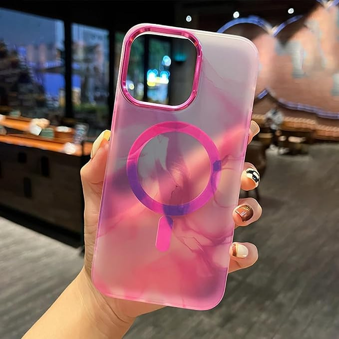 LVTFCO Magnetic Wireless Charging Art Watercolor Painting Phone Case for iPhone 13 14 Pro MAX Rainbow Silicone Soft Cover,red,for iPhone 13 Pro