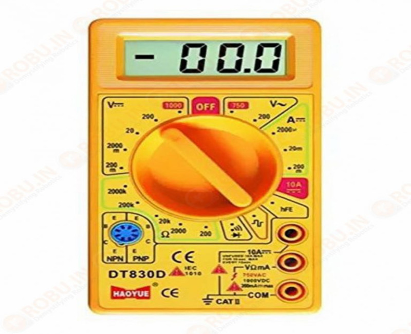 Mini Digital Multimeter AC/DC Tester Voltmeter- yellow